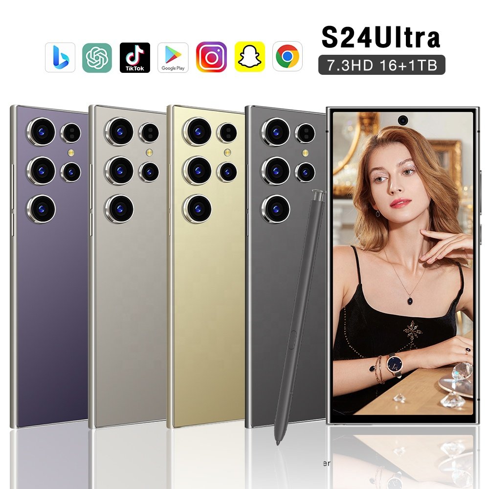 2024 New S24 Ultra 5G Mobile Phone 7.3 Inch 16Gb + 1Tb Android 14 Smartphone High quality Hot sale Cellphones